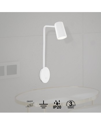 SAL BLANCO * APLIQUE LED GU10 CON INTERRUPTOR BLANCO